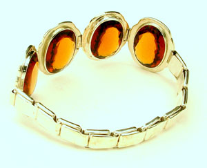 color therapy bracelet with orange quartz crystals