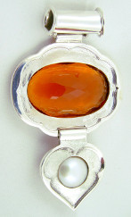 orange quartz pendant laboratory grown