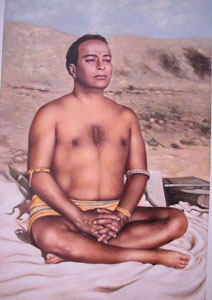 Paramahansa Yogananda meditating wearing bangles