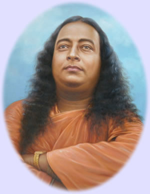 portrait of paramahansa yogananda with arms crossed